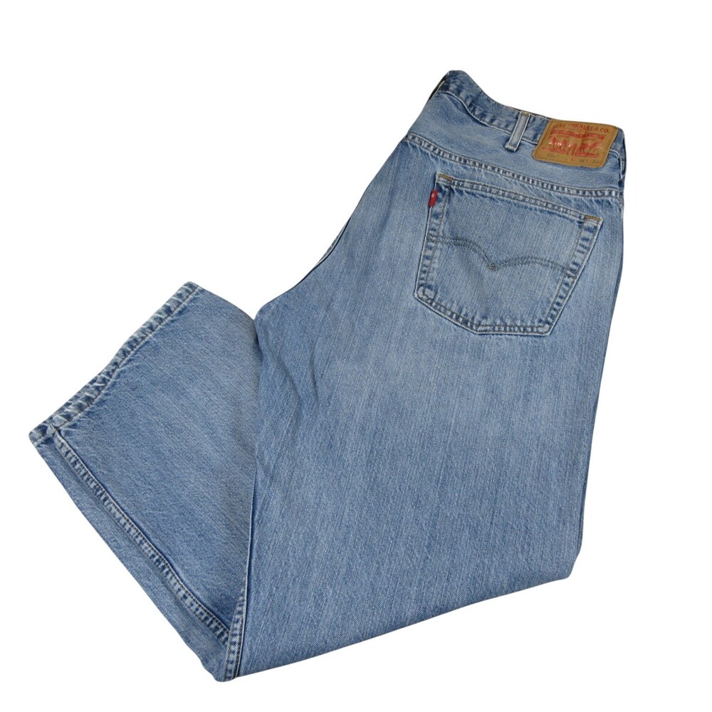 Levis Mens Jeans 569 38 x 30 Loose Straight Fit Light Blue 100% Cotton Straight